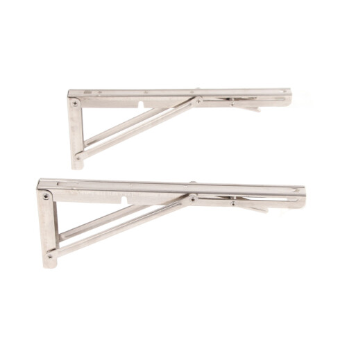 Folding Shelf Brackets With Triangle Structure Support, Space Saving Diy Bracket For Diy Table Work Bench Heavy Duty Stainless Steel Collapsible Wall 1
