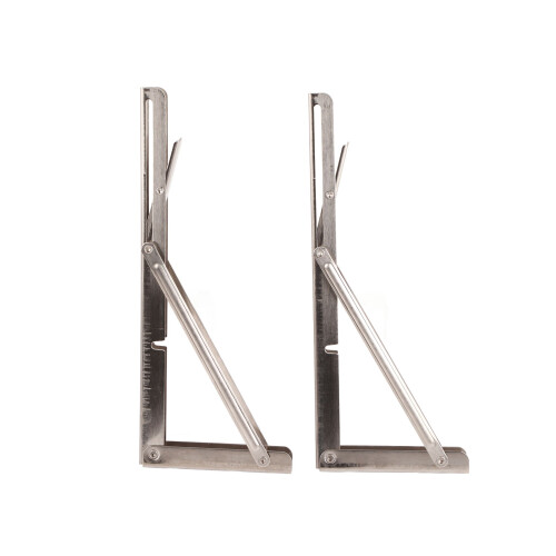 Folding Shelf Brackets With Triangle Structure Support, Space Saving Diy Bracket For Diy Table Work Bench Heavy Duty Stainless Steel Collapsible Wall 2