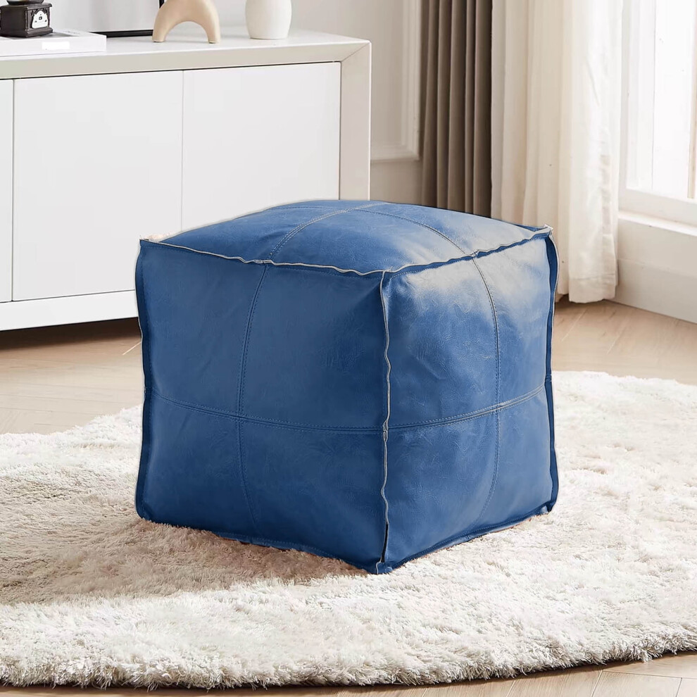 Waterproof Stretchable Fabric Seat Cover For Square Pouf Ottoman Â Diy Stuffable Slipcover (Filling Not Included) | Compatible With Pouf Ottomans 9313598231475