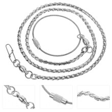 Birds Anklet, Stainless Steel Foot Chain Metal Ankle Chain Anti-Off Anklet Durable Ankle Rings for Birds Cockatiels Pet Parrot (Size 4 Thick Chain)