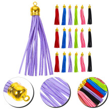 32Pcs Leather Tassels Colored Keychain Tassels Small Leather Tassel Pendants Jewelry Making Tassels