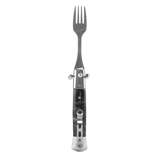Automatic Spring Camping Fork 304 Stainless Steel Compact Pocket Utensil Black 1