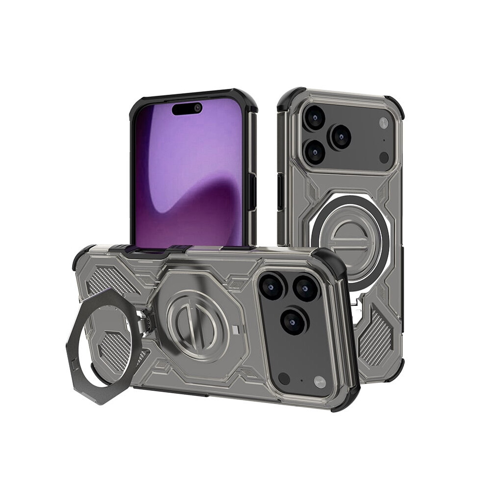 Phone Case For Compatible With Iphone 16, Magnetic Anti-Fall Cover With Airbag Protection And 360 Kickstand, Frosted Transparent 9448990699032