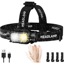 Wiederaufladbare LED-Stirnlampe mit 5 Modi, rotem Licht, wasserdicht