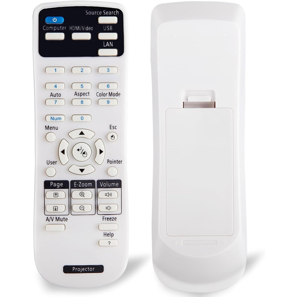 Projector Remote Control Only For Epson Lcd Home Cinema, Powerlite, Eb-,Ex,Vs, H, Brightlink, Emp- Series Projectors Remote Replacement 9329345383045