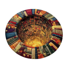 Optical T-Rex Round Rug – Non-Slip Crystal Velvet Floor Mat for Bedroom, Library, Study; Soft Washable Microfiber Dino Design, Fade-Proof