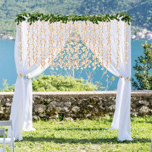 Guirlande de glycine artificielle beige de 2,13 m (7 pi) – DĂ©coration pour la maison, le jardin ou une arche de mariage, utilisable Ă