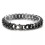 Pulseira masculina de aço inoxidável 16mm com corrente cubana em tons de prata, dourado e preto - Presente - Preta - 28 cm (11 polegadas) 1