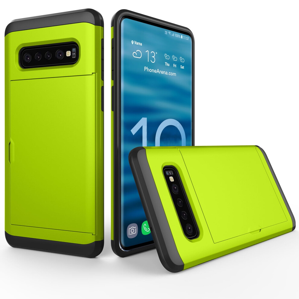 Galaxy S10 Plus Hybrid Wallet Case Â Dual-Layer Pc+Tpu, Card Slot, Protective Bumper, Compatible With Samsung Galaxy S10 Plus 6.4" Green 9450273068916