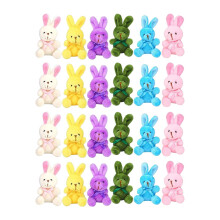 Ensemble de jouets Lapin Plüsch - Panier de rangement pour enfants - Marionnette de 8 cm - Peluche douce - 24 pièces - Idéal pour les jeux de