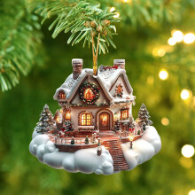 Décoration de Noël en acrylique pour maison, décoration suspendue transparente, pendentif festif en acrylique pour sapin, fenêtre ou décoration