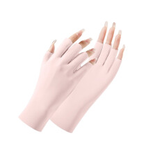 Women's UPF 50+ Sun Protection Fingerless Gloves – Breathable Nylon/Spandex, Cooling Driving & Cycling Gloves, Pink