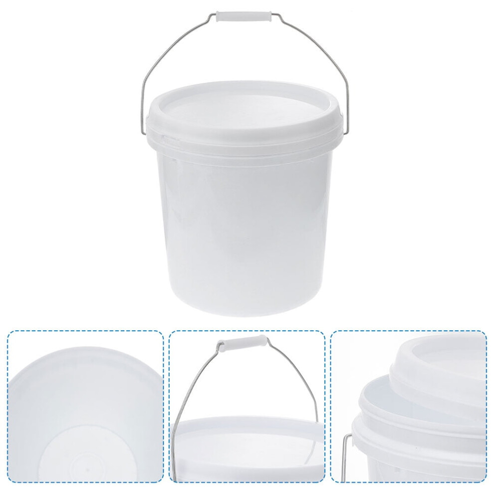 Hemoton White Plastic Storage Bucket With Lid For Paint And Pigment Container 10L 9450273071053