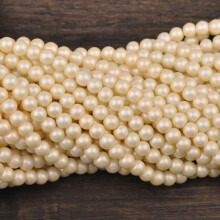Cuentas espaciadoras redondas de vidrio recubiertas de color sólido para la fabricación de joyas, 4 mm, 6 mm, 8 mm - 30# Beige perla - 8 mm (60