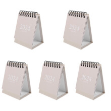 5Pcs Monthly Desk Calendar 2024 Small Flip Design for Daily Use