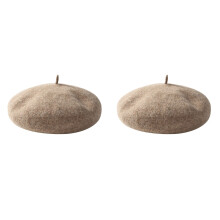2Pcs Children Warm Beret Wool Hat Baby Light Brown Soft Breathable Cap