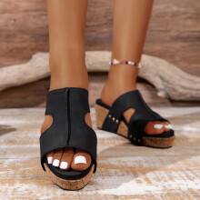 Women's Platform Wedge Sandals – Comfy Roman Style Slides, Hollow Fish Beak, Thick Sole, High Heel – Compatible with 2023