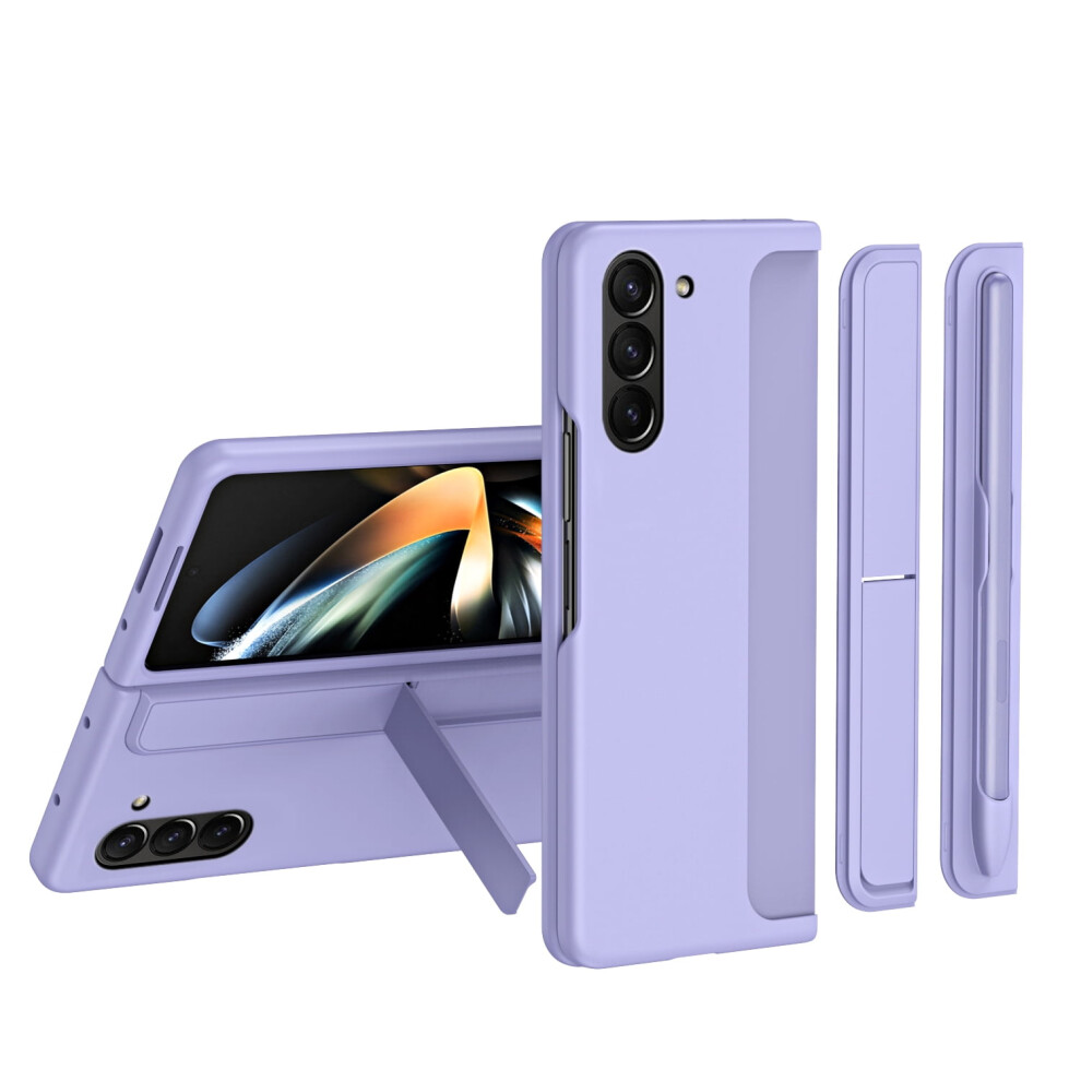Allytech Phone Case For Samsung Galaxy Z Fold 5 Â Lavender, With Stylus Pen Holder, Kickstand, Shockproof & Hinge Protection Purple 9329345385643