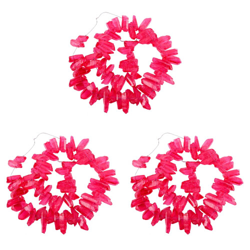 3Sets Red Crystal Column DIY Jewelry Material Delicate Earring Kit