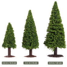 POPETPOP 15Pcs Model Railroad Scenery Pine Tree Model Green Iron Wire Sponge For House Decor Hobbyists