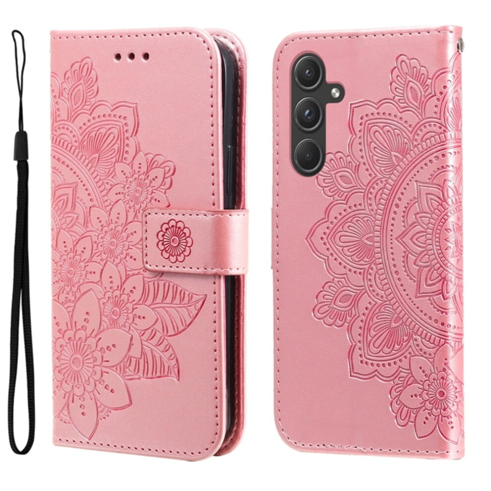 Pu Leather Flip Wallet Case With Magnetic Closure, Card Slots & Hanging Rope For Samsung Galaxy A35 5G 6.6" Â Compatible With Galaxy A35 (5G) Pink 9329345385032