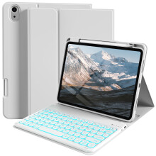 Compatibil cu husa iPad a 10-a generație (2022, 10,9") + tastatură Bluetooth detașabilă, subțire și ușoară, suport Apple Pencil încorporat