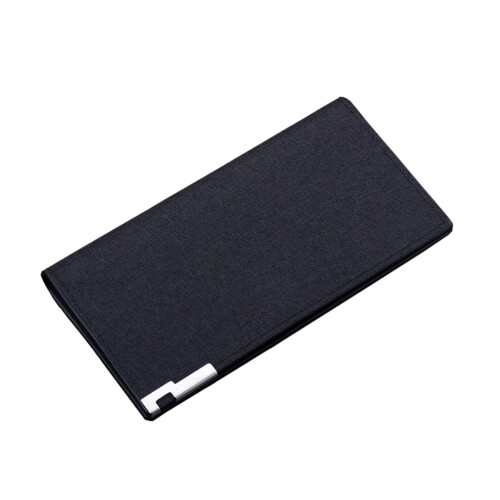 Bifold Slim Long Wallet for Men RFID-Blocking Leather Thin Card Holder with ID Window