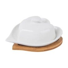 Beurrier en céramique, boîte à fromage blanc pur, avec socle