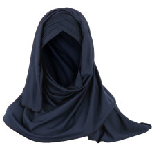 Turbantes femininos, lenço hijab feminino, lenço de cabeça, vestidos muçulmanos femininos, azul-marinho, tamanho único