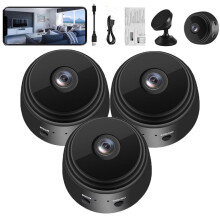 Spy Lens Cam – Magnetic Mini Security Camera, Compatible with Outdoor Use, Hidden Camera for Family Safety (3-Pack, Black)