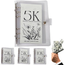 Money Saving Challenge Binder Pink Blue 12 Months 2.5K 5K