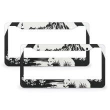 Bear & Mountain License Plate Cover Metal Frame 2 Pack