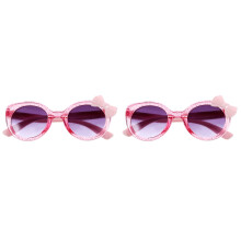 2Pairs Children Bowknot Sunglasses Pink Plastic Funny Party Glasses