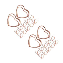 50Pcs Rose Gold Heart-Shaped Metal Photo and Business Card Holders