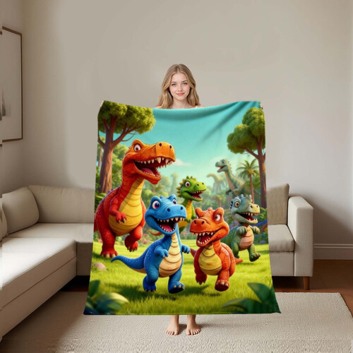 Dinosaur Throw Blanket 3D Print Soft Blanket for Kids 2