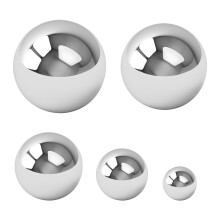 Pretyzoom5 peças Bolas de metal brilhantes com acabamento espelhado, esféricas, para decoração de jardins externos.