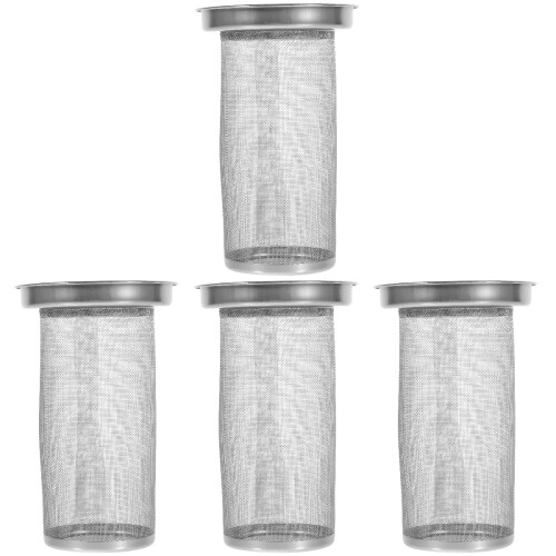 4Pcs Stainless Steel Tea Filters Tea Leaf Strainers Silver Set