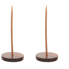 2Pcs Convenient Wood Receipt Holder Spike for Bills Notes Memo Storage