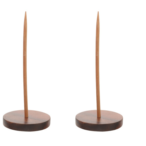 2Pcs Convenient Wood Receipt Holder Spike for Bills Notes Memo Storage
