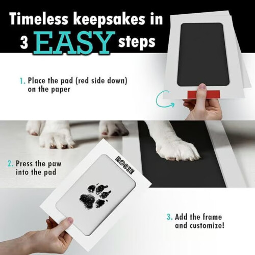 Kit para impressão de mãozinhas de bebê e patas de cachorro em almofada de PVC de 8,1 x 12,7 cm (3,2 x 5 polegadas) 1
