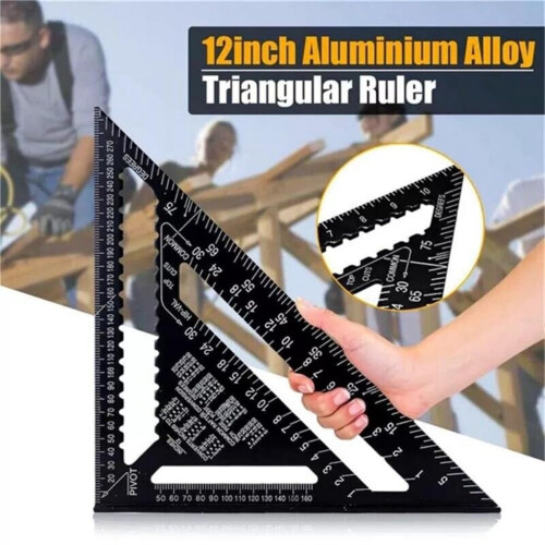Triangle Ruler Aluminum Alloy Metric and Degree Dual Scale 1