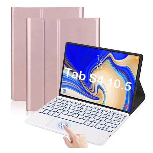Capa com teclado touchpad retroiluminado compatível com Galaxy Tab S4 10.5" (SM-T830/T835/T837)