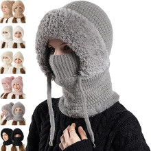 3-in-1 Beanie Hat with Scarf and Mask Wind-Resistant