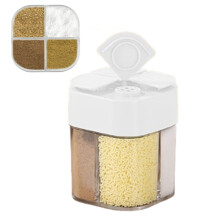 4 in 1 Plastic Salt and Pepper Shaker, 4 Grids Flip Empty Spice Dispensers Travel Spice Container Seasoning Shakers with Lid for Cooking BBQ, White