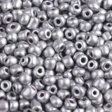 Glazen afstandskralen rond ondoorzichtig zilver 4 mm 200 stuks