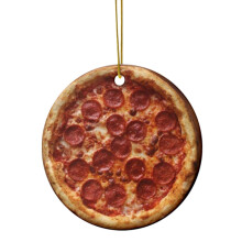 Christmas Food Ornaments Set: Acrylic Fries, Pizza & Sausage Baubles – Cute Fast Food Tree Decor, Novelty Gift for Chefs & Foodies