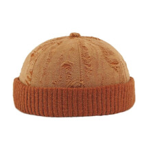 Unik sliten gatuhyresvärdshatt för män, vintage modestickad ullmössa för kvinnor, vändbar trendig melonhatt för höst och vinter