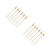 2Pcs Bamboo Food Picks Golden Color for Cocktail, Fruit, and Party Use