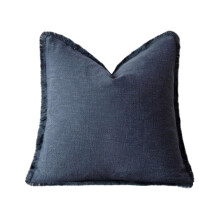 Housse de coussin décorative en lin à franges, style bohème/ferme, 45 x 45 cm (18 x 18 pouces), idéale pour canapé, lit ou salon.