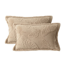 Lot de 2 housses de coussin rectangulaires en flanelle à motif papillon, ultra douces, moelleuses et légères, pour canapé, lit et décoration